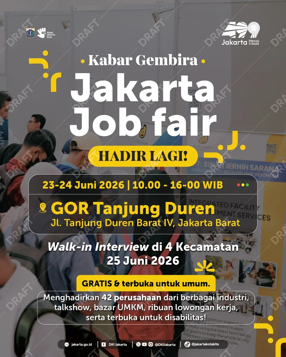 Job Fair Kabupaten Pati 2026 (Suku Dinas TKTE Wilayah Kabupaten Pati Barat) : 23-24 Juni 2026